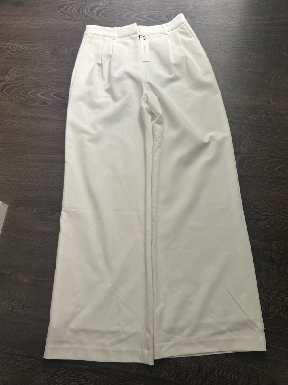Commense Wide-Leg High-Rise Trousers in White